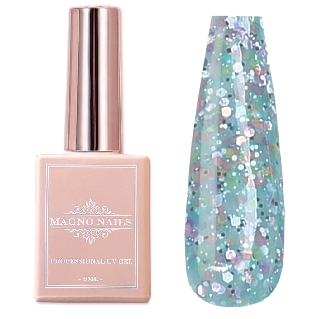 UV Gel - 5416 -  Night Glow Confetti Gel - Funky Sea